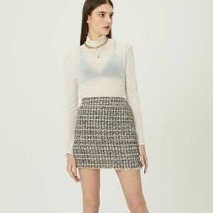 Storets Diana Frayed Tweed Skirt S/M